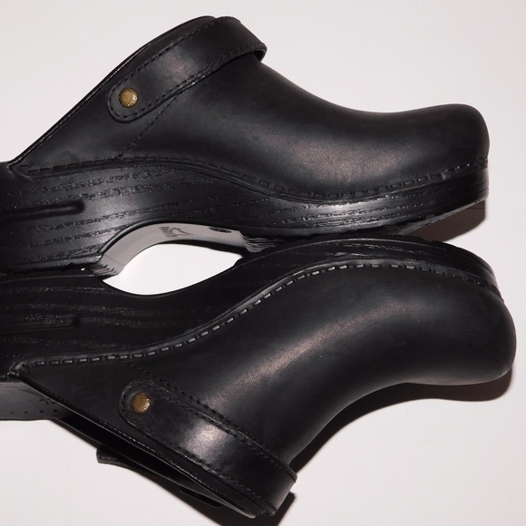 DANSKO ingrid black oiled open back clogs women 39 9 - Picture 4 of 8
